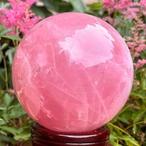 Rose quartz crystal sphere